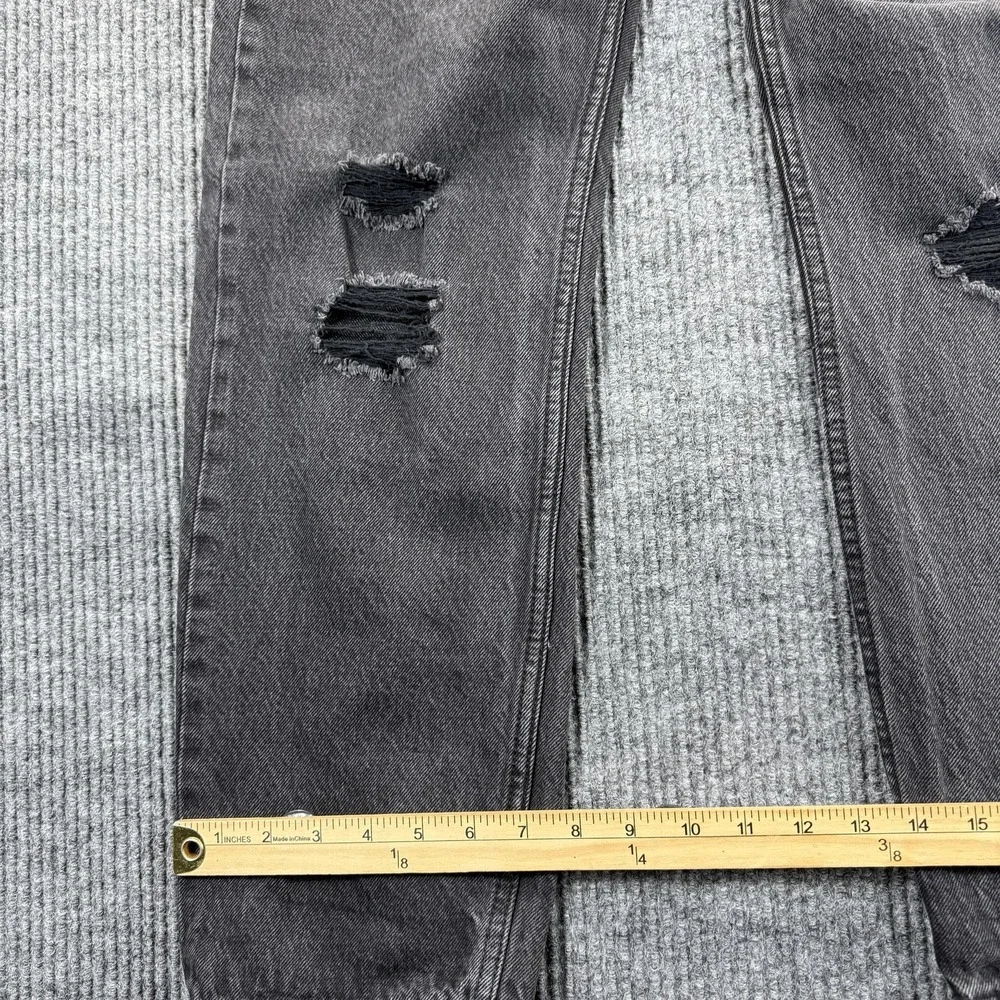 Old Navy Jeans Boys 16 Gray Black‎ Wash Straight Leg Distressed Relaxed 28x26